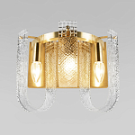 Бра с металлическим основанием золотого цвета и хрустальными подвесками Textured Glass варинант исполнения - 2 | Loft Concept в Ростове-на-Дону