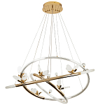 Кольцевая люстра с декором в виде бабочек Glass Butterflies Three Rings Chandelier варинант исполнения - 2 | Loft Concept в Ростове-на-Дону