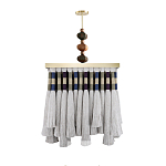 Люстра квадратная плетеная с бахромой Wicker Square Chandelier with Tassels варинант исполнения - 1 | Loft Concept в Ростове-на-Дону