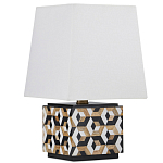 Настольная лампа с фигурным узором и трапециевидным абажуром Сonundrum варинант исполнения - 3 | Loft Concept в Ростове-на-Дону