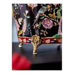 Кашпо из фарфора черная с цветочной росписью и бронзовой стрекозой Spring Garden варинант исполнения - 6 | Loft Concept в Ростове-на-Дону