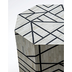 Приставной столик с инкрустацией Black and White Geometry bone bedside table варинант исполнения - 1 | Loft Concept в Ростове-на-Дону