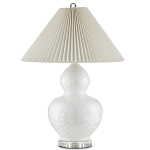 Настольная лампа фарфоровая с плиссированным конусовидным абажуром White Glaze варинант исполнения - 3 | Loft Concept в Ростове-на-Дону
