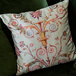 Декоративная подушка светло-зеленая с растительным орнаментом Raffael Floral Green Cushion варинант исполнения - 3 | Loft Concept в Ростове-на-Дону