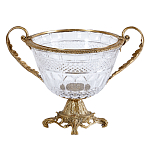 Чаша из прозрачного стекла с ручками и ободком из бронзы Eden Garden варинант исполнения - 1 | Loft Concept в Ростове-на-Дону