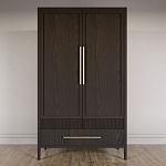 Шкаф платяной Primo с выдвижными ящиками шпон Темный орех варинант исполнения - 2 | Loft Concept в Ростове-на-Дону