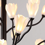 Люстра подвесная черного цвета с ветвями и белыми фарфоровыми цветами Floralis варинант исполнения - 14 | Loft Concept в Ростове-на-Дону