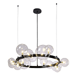 Люстра круглая подвесная с 15-ю прозрачными шарообразными плафонами из стекла Iona chandelier варинант исполнения - 7 | Loft Concept в Ростове-на-Дону