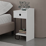 Прикроватная тумба белого цвета с ящиком и открытой полкой SIRIUS NIGHTSTAND RIGHT MODULE WHITE варинант исполнения - 3 | Loft Concept в Ростове-на-Дону