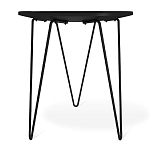 Стол журнальный с круглой столешницей из стекла на 3-х черных ножках Beige Marble варинант исполнения - 4 | Loft Concept в Ростове-на-Дону