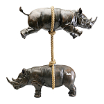Декоративная статуя из стали Duo Rhinos варинант исполнения - 1 | Loft Concept в Ростове-на-Дону