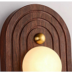 Настенный светильник с деревянным резным основанием Wood Wall Lamp варинант исполнения - 1 | Loft Concept в Ростове-на-Дону