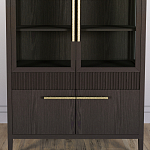 Витрина Primo со стеклянными фасадами и буфетом шпон Темный орех варинант исполнения - 6 | Loft Concept в Ростове-на-Дону