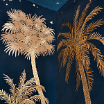 Обои с вышивкой ручной работы Deco Palms Original colourway on velvet варинант исполнения - 3 | Loft Concept в Ростове-на-Дону