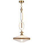 Подвесной светильник с плоским прозрачным плафоном и декоративной вставкой из текстурного камня Tectona  варинант исполнения - 3 | Loft Concept в Ростове-на-Дону