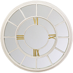 Зеркало настенное в белой металлической раме в виде часов Mirror Tower Clock варинант исполнения - 1 | Loft Concept в Ростове-на-Дону