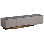 Тумба под телевизор со стеклянной столешницей и с выдвижными ящиками Minimalist Accent варинант исполнения - 1 | Loft Concept в Ростове-на-Дону