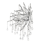 Бра с лучеобразным основанием и подвесками из прозрачного стекла в виде длинных капель Droplet Chandelier варинант исполнения - 11 | Loft Concept в Ростове-на-Дону