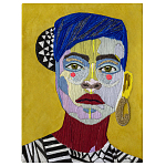 Картина с вышивкой Портрет wall panel People with the yellow ear 1 варинант исполнения - 2 | Loft Concept в Ростове-на-Дону