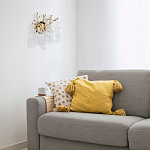 Бра золотого цвета с ветвями и белыми овальными стеклянными подвесками Droplet Chandelier варинант исполнения - 7 | Loft Concept в Ростове-на-Дону