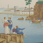 Обои ручная роспись Views of Italy Olive варинант исполнения - 1 | Loft Concept в Ростове-на-Дону