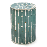 Приставной круглый столик с инкрустацией blue Mandika Bone Inlay  варинант исполнения - 2 | Loft Concept в Ростове-на-Дону