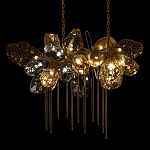 Люстра подвесная с 22-мя гранёными стеклянными плафонами с вертикальными подвесками Gilded Mirage  варинант исполнения - 8 | Loft Concept в Ростове-на-Дону