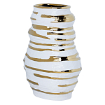 Ваза белая с рельефной поверхностью и золотыми полосами Vase Beehive варинант исполнения - 1 | Loft Concept в Ростове-на-Дону