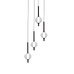 Люстра светодиодная каскадная с 4-мя сферическими стеклянными плафонами Splatter варинант исполнения - 2 | Loft Concept в Ростове-на-Дону