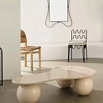 Дизайнерский журнальный стол с изогнутой столешницей на круглых ножках Rigilyr варинант исполнения - 2 | Loft Concept в Ростове-на-Дону