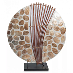 Настольная лампа из перламутра и дерева на подставке Indonesian Shell варинант исполнения - 2 | Loft Concept в Ростове-на-Дону