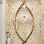 Зеркало овальное в деревянной золотистой раме Oval Gold Lines варинант исполнения - 3 | Loft Concept в Ростове-на-Дону