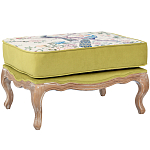 Банкетка из массива бука с изображением птиц и цветов Beige Green Chinoiserie Garden Banquette варинант исполнения - 1 | Loft Concept в Ростове-на-Дону