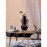 Ваза темно-синяя фарфоровая с бронзовыми ручками и ножками Eden Garden варинант исполнения - 6 | Loft Concept в Ростове-на-Дону