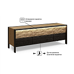 ТВ тумба 2 двери и 2 ящика с подсветкой на рельефном фасаде Warm Industrial варинант исполнения - 8 | Loft Concept в Ростове-на-Дону