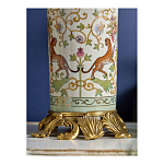 Ваза высокая из фарфора на бронзовом основании Turquoise Blooming Garden варинант исполнения - 7 | Loft Concept в Ростове-на-Дону