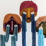 Вязаный Арт-Объект на стену из трех элементов Triptych варинант исполнения - 1 | Loft Concept в Ростове-на-Дону