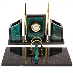 Настольный письменный набор из змеевика с часами Successful Leader варинант исполнения - 1 | Loft Concept в Ростове-на-Дону