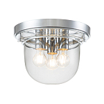 Потолочный светильник для ванных комнат с круглым стеклянным плафоном и тремя лампами Quoizel варинант исполнения - 6 | Loft Concept в Ростове-на-Дону