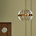 Люстра круглая с прозрачными элементами в форме полумесяца Crystal Crescent варинант исполнения - 5 | Loft Concept в Ростове-на-Дону