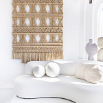 Панно на стену плетеное Макраме бежевый цвет  варинант исполнения - 3 | Loft Concept в Ростове-на-Дону
