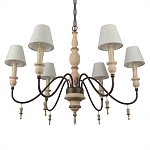 Люстра на металлическом основании с 6-ю белыми тканевыми абажурами Terrain варинант исполнения - 7 | Loft Concept в Ростове-на-Дону