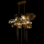 Люстра подвесная с 18-ю стеклянными плафонами с вертикальными подвесками Gilded Mirage  варинант исполнения - 6 | Loft Concept в Ростове-на-Дону