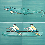 Плитка с узором Крокодил байдарочник варинант исполнения - 1 | Loft Concept в Ростове-на-Дону