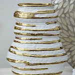 Ваза белая с рельефной поверхностью и золотыми полосами Vase Beehive варинант исполнения - 6 | Loft Concept в Ростове-на-Дону