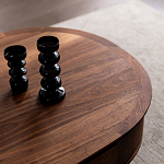 Кофейный стол овальный из дерева с 2-мя ящиками Coffee Walnut Table варинант исполнения - 4 | Loft Concept в Ростове-на-Дону