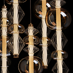 Люстра с плафонами из прозрачного и янтарного стекла в виде шаров и ромбов Gabriel Scott Luna варинант исполнения - 6 | Loft Concept в Ростове-на-Дону