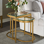 Комплект из 2-х приставных столиков на металлическом основании цвета латунь Ambassador варинант исполнения - 4 | Loft Concept в Ростове-на-Дону