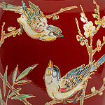 Настольная лампа бордовая с изображением птиц Slip Away варинант исполнения - 6 | Loft Concept в Ростове-на-Дону