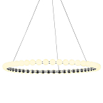 Люстра светодиодная кольцевая с круглыми плафонами белого цвета PEARLS Suspension 80 варинант исполнения - 1 | Loft Concept в Ростове-на-Дону